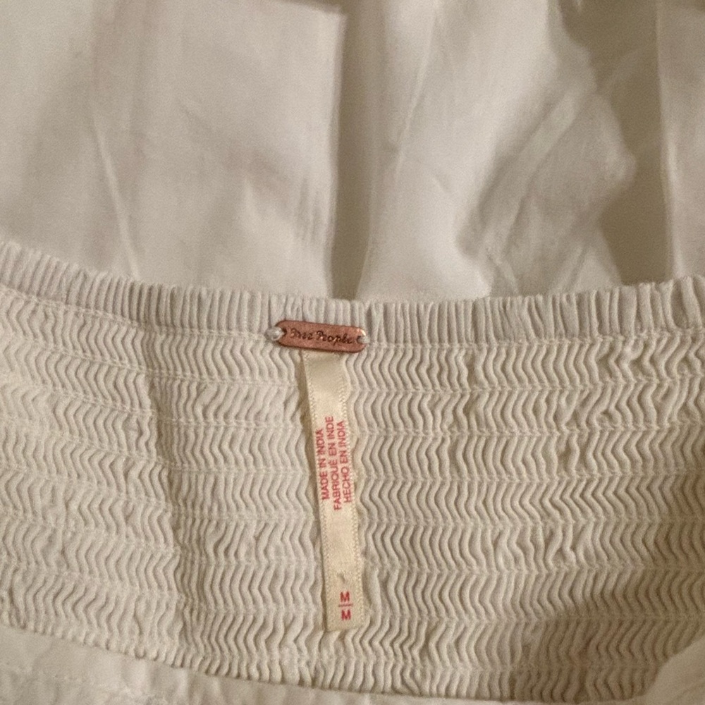 Free People White Smocked Dress, SZ M - Picture 4 of 4